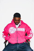 Load image into Gallery viewer, Trapper Flame Hoodie Acid Wash Pink
