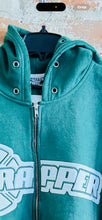 Load image into Gallery viewer, Trapper Flame Hoodie Acid Wash Green
