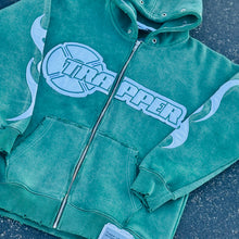 Load image into Gallery viewer, Trapper Flame Hoodie Acid Wash Green
